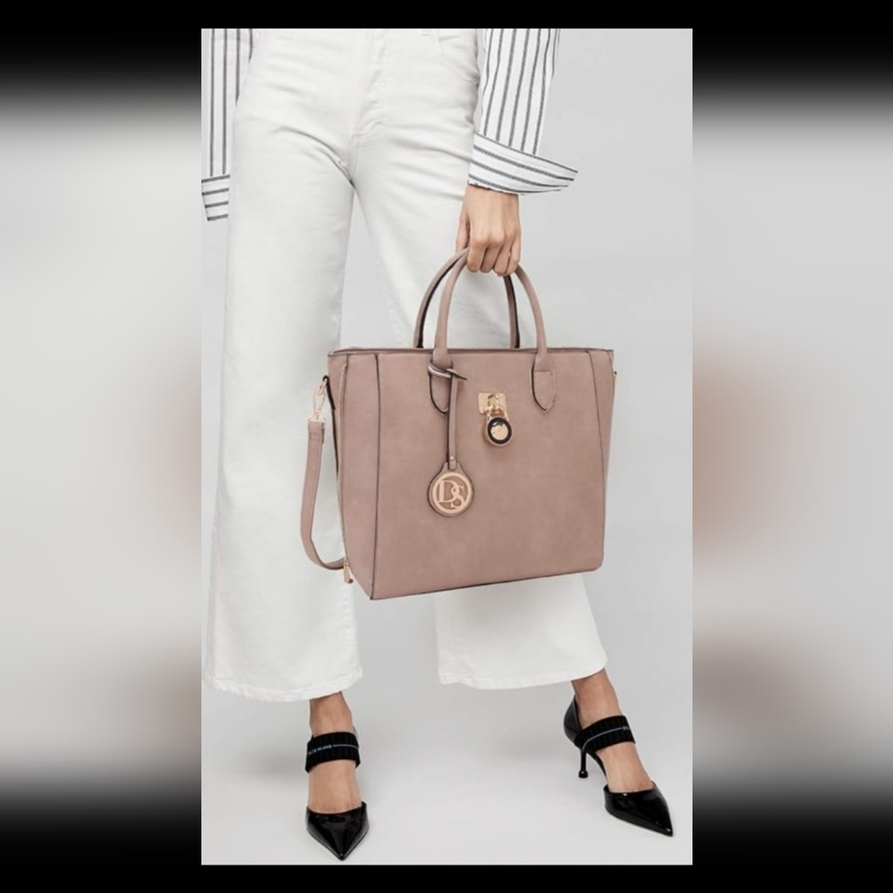 New Beige Nude Office School Laptop Computer Crossbody Handbag Purse Bag - Picture 3 of 14